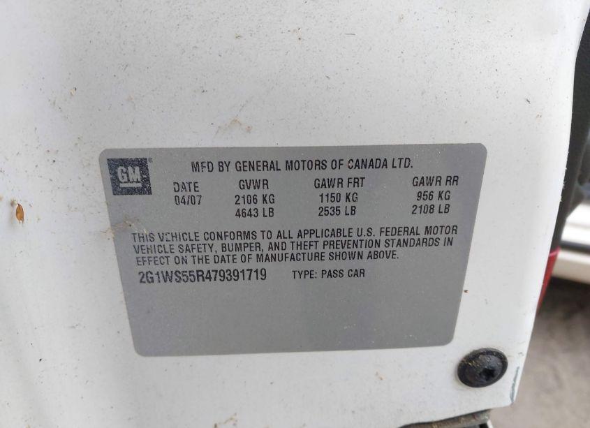 Photo 9 of 2007 Chevrolet Impala POLICE (VIN 2G1WS55R479391719)