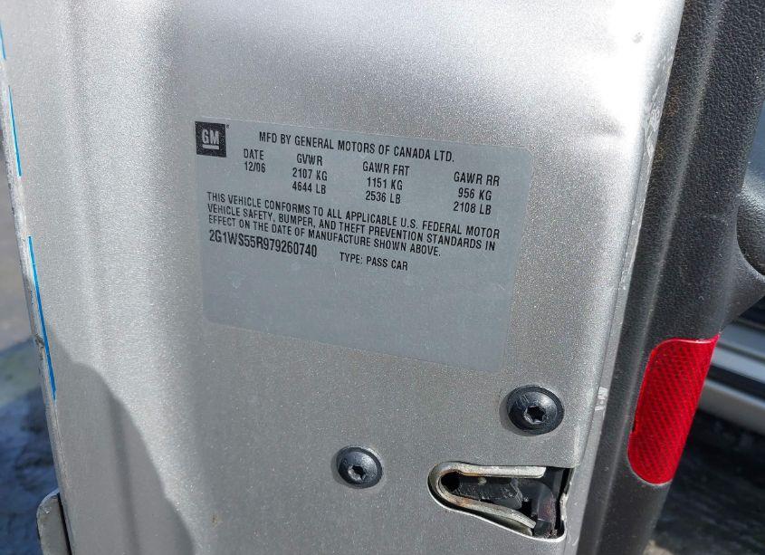 Photo 9 of 2007 Chevrolet Impala POLICE (VIN 2G1WS55R979260740)