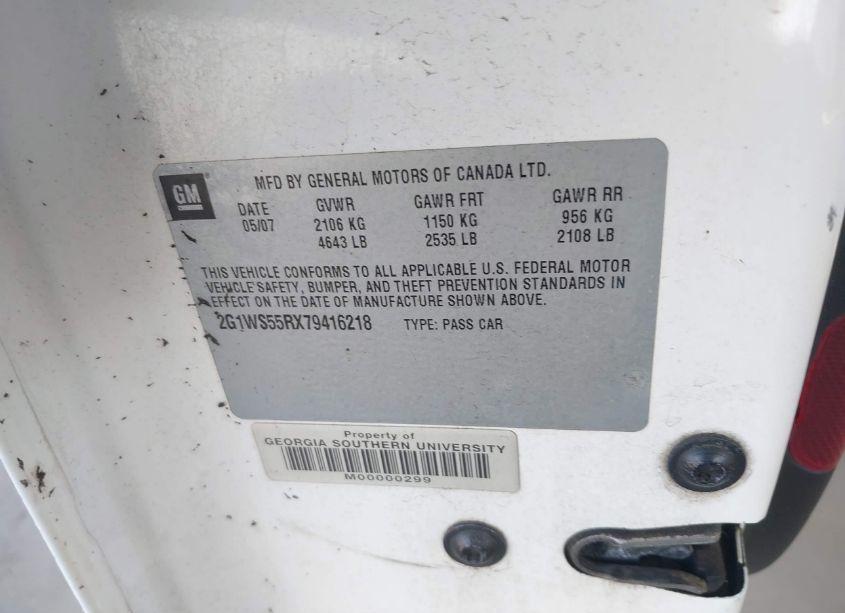 Photo 9 of 2007 Chevrolet Impala POLICE (VIN 2G1WS55RX79416218)