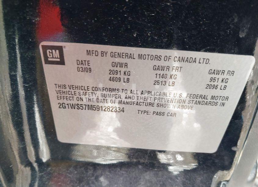 Photo 9 of 2009 Chevrolet Impala POLICE (VIN 2G1WS57M591282334)