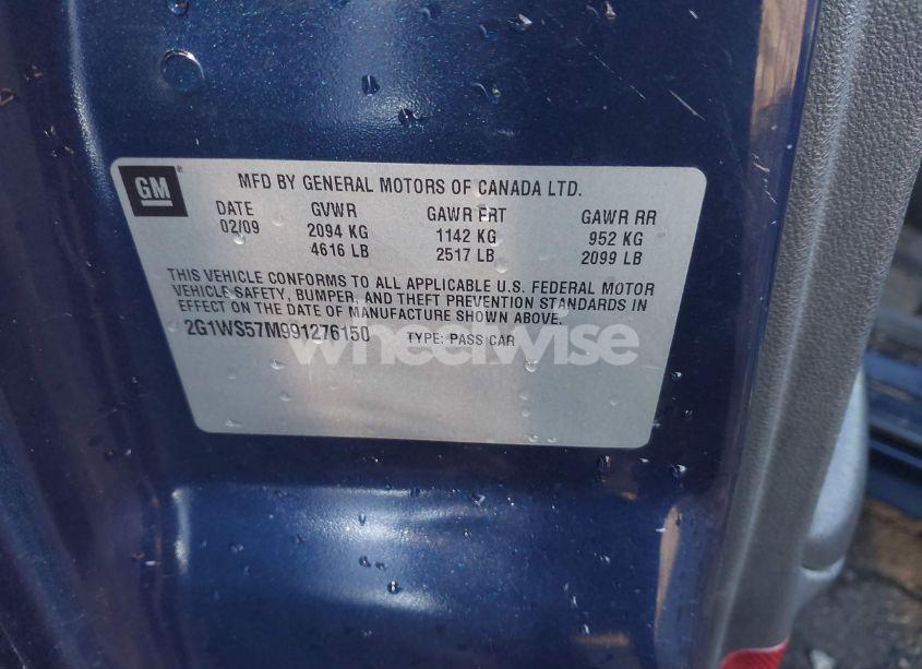 Photo 9 of 2009 Chevrolet Impala POLICE (VIN 2G1WS57M991276150)