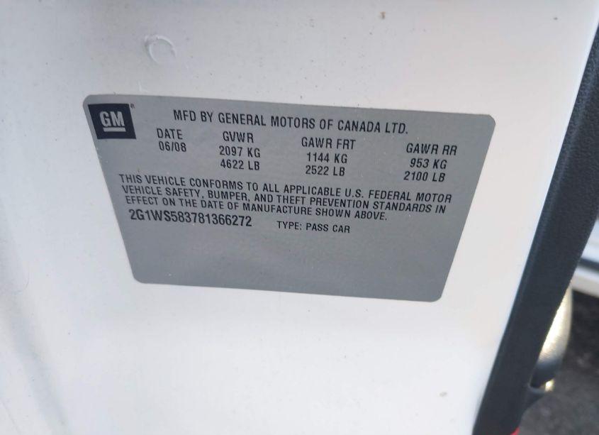 Photo 9 of 2008 Chevrolet Impala POLICE (VIN 2G1WS583781366272)