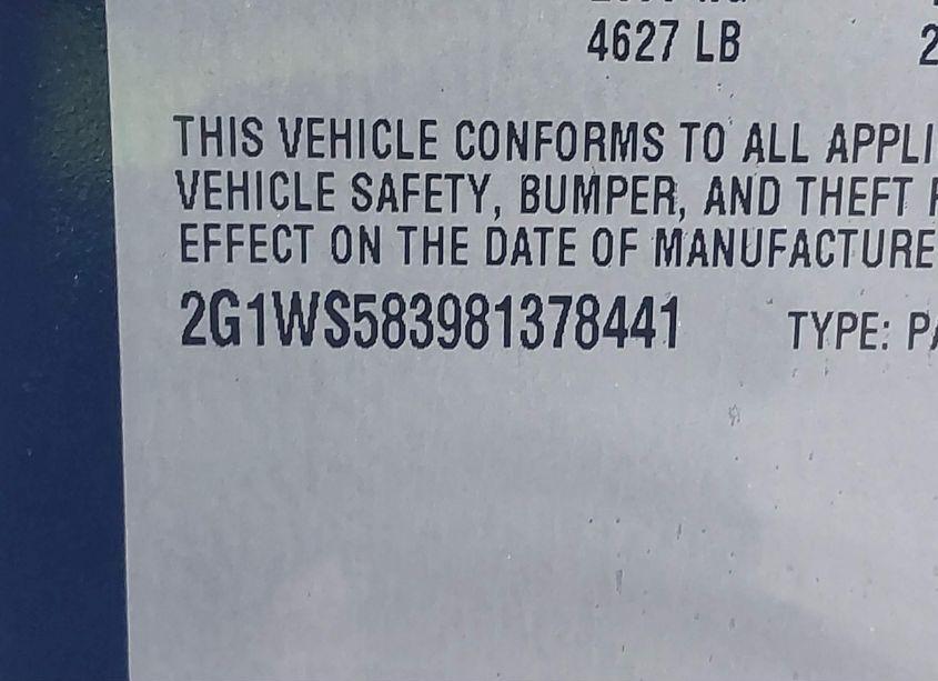 Photo 9 of 2008 Chevrolet Impala POLICE (VIN 2G1WS583981378441)