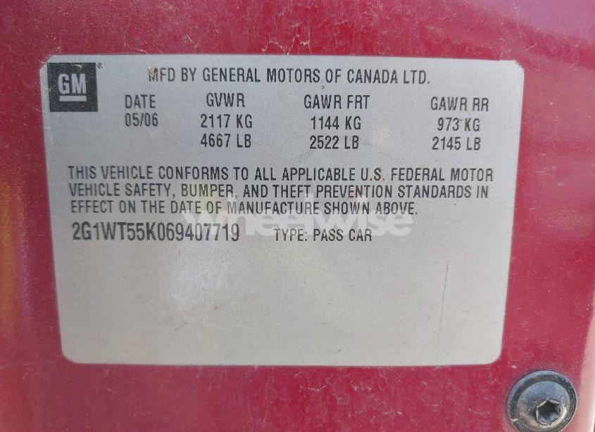 Photo 9 of 2006 Chevrolet Impala LT (VIN 2G1WT55K069407719)