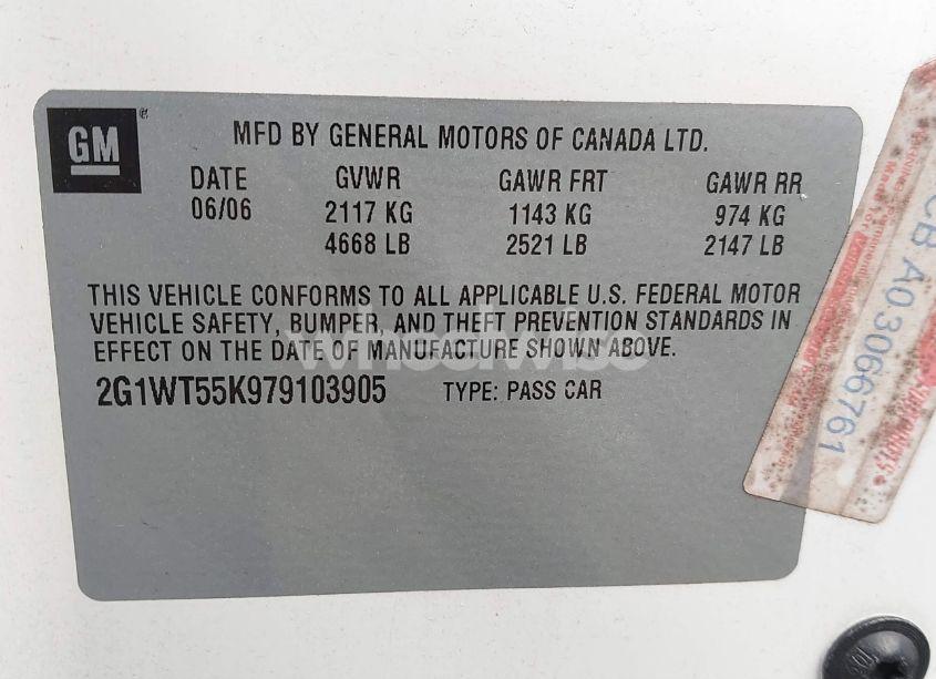 Photo 9 of 2007 Chevrolet Impala LT (VIN 2G1WT55K979103905)