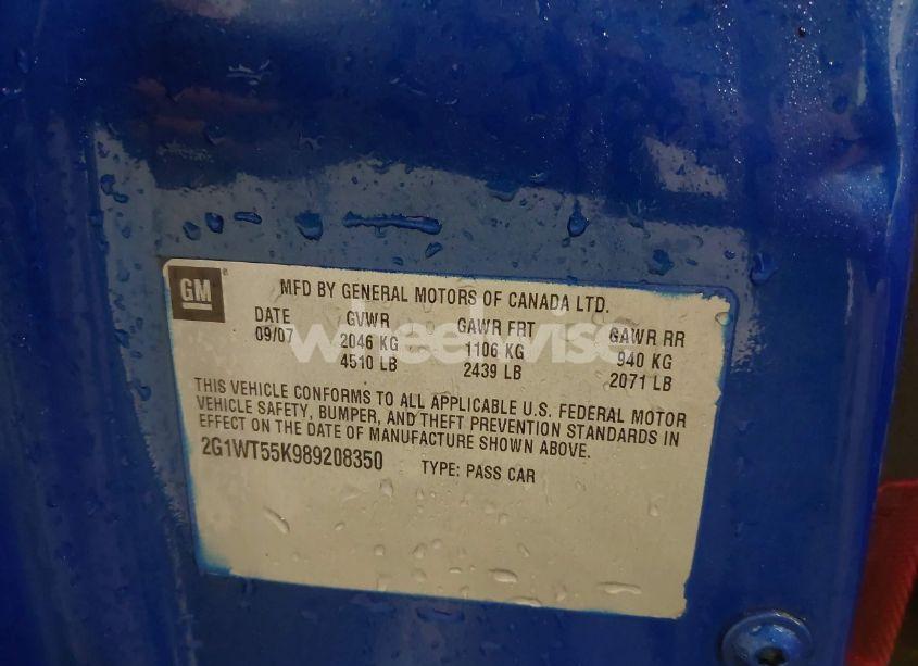 Photo 9 of 2008 Chevrolet Impala LT (VIN 2G1WT55K989208350)