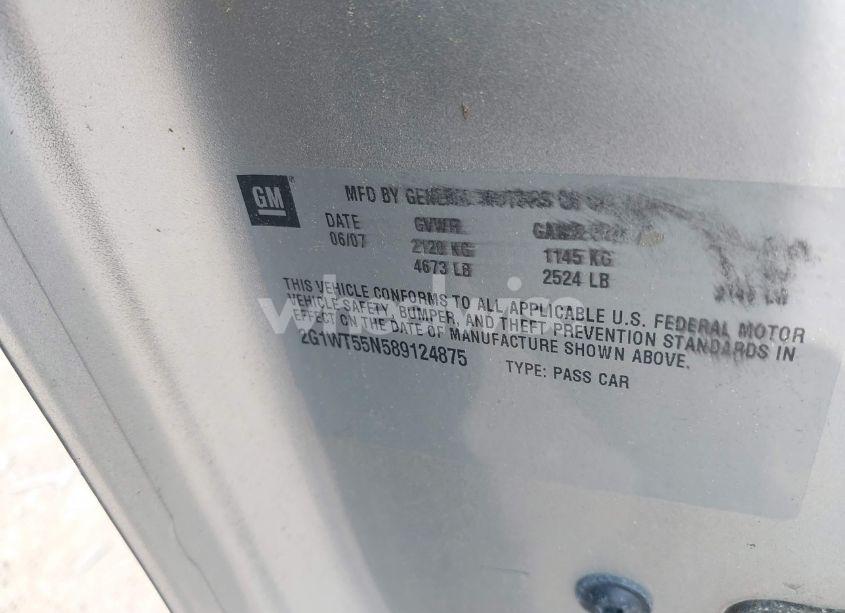 Photo 9 of 2008 Chevrolet Impala LT (VIN 2G1WT55N589124875)