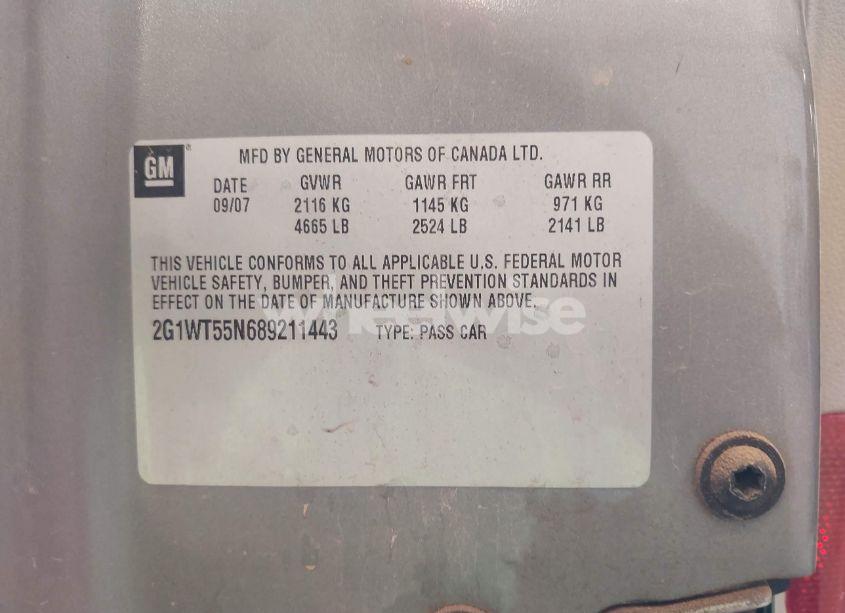 Photo 9 of 2008 Chevrolet Impala LT (VIN 2G1WT55N689211443)