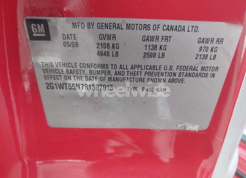 Photo 9 of 2008 Chevrolet Impala LT (VIN 2G1WT55N781307015)