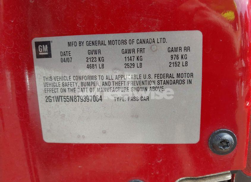 Photo 9 of 2007 Chevrolet Impala LT (VIN 2G1WT55N879397064)