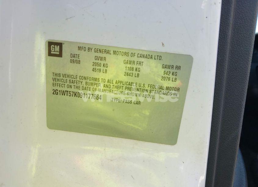 Photo 9 of 2009 Chevrolet Impala LT (VIN 2G1WT57K091177664)