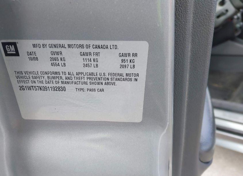 Photo 9 of 2009 Chevrolet Impala LT (VIN 2G1WT57K091192830)