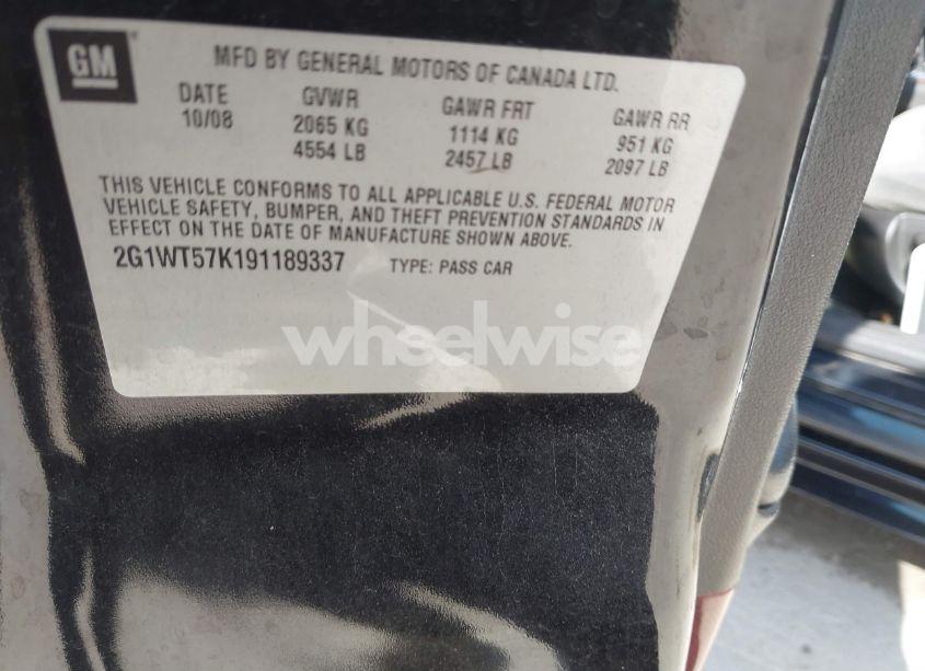 Photo 9 of 2009 Chevrolet Impala LT (VIN 2G1WT57K191189337)