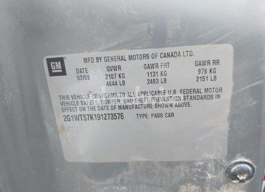 Photo 9 of 2009 Chevrolet Impala LT (VIN 2G1WT57K191273576)