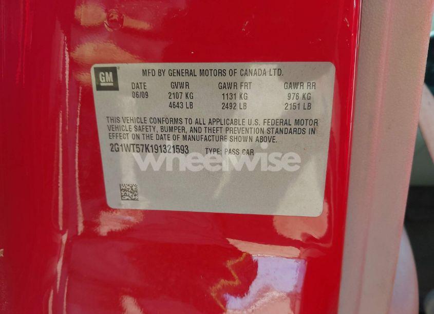 Photo 9 of 2009 Chevrolet Impala LT (VIN 2G1WT57K191321593)