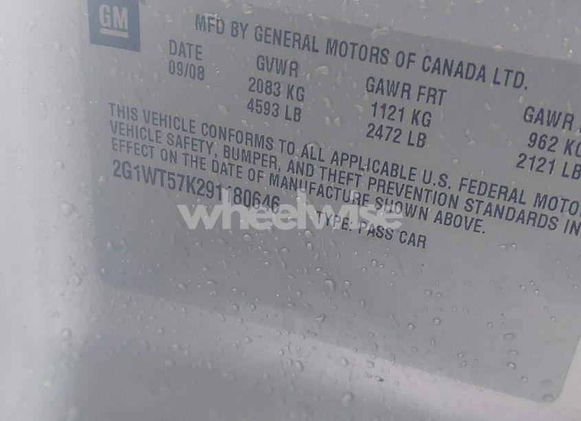 Photo 9 of 2009 Chevrolet Impala LT (VIN 2G1WT57K291180646)