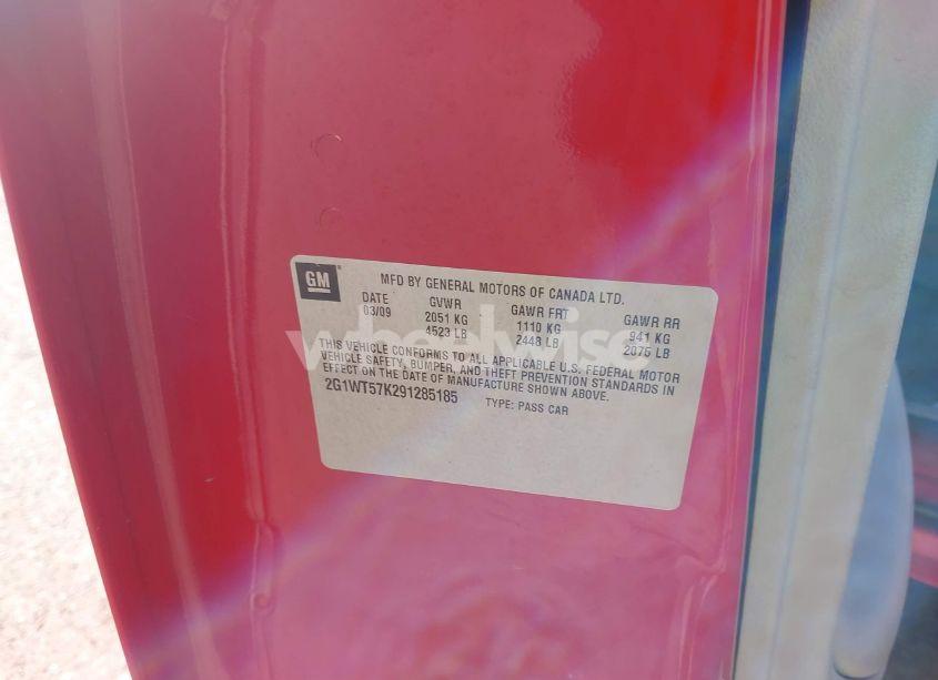 Photo 9 of 2009 Chevrolet Impala LT (VIN 2G1WT57K291285185)