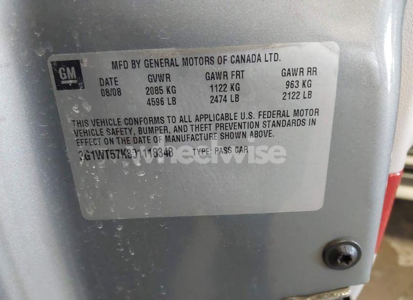 Photo 9 of 2009 Chevrolet Impala LT (VIN 2G1WT57K391118348)