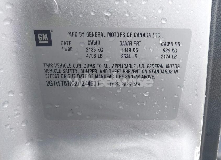 Photo 9 of 2009 Chevrolet Impala LT (VIN 2G1WT57K391244600)