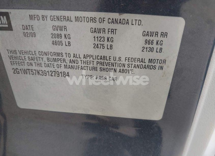 Photo 9 of 2009 Chevrolet Impala LT (VIN 2G1WT57K391279184)