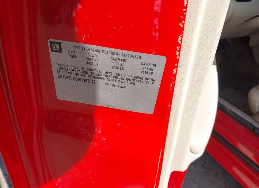 Photo 9 of 2009 Chevrolet Impala LT (VIN 2G1WT57K491152640)