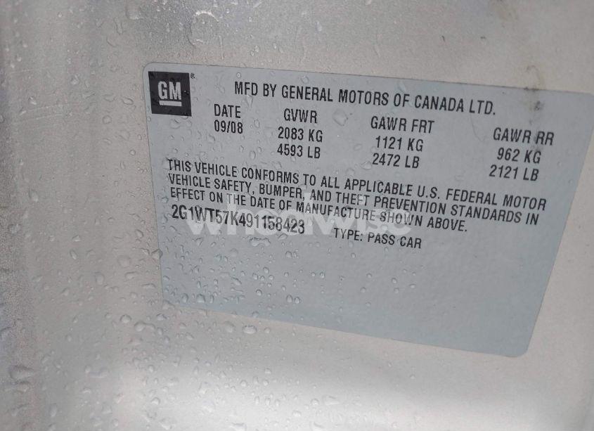 Photo 9 of 2009 Chevrolet Impala LT (VIN 2G1WT57K491158423)