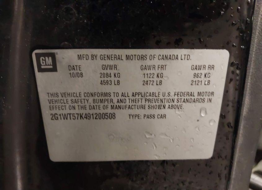 Photo 9 of 2009 Chevrolet Impala LT (VIN 2G1WT57K491200508)