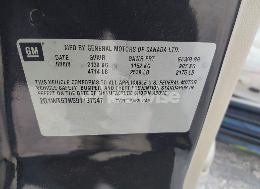 Photo 9 of 2009 Chevrolet Impala LT (VIN 2G1WT57K591137547)