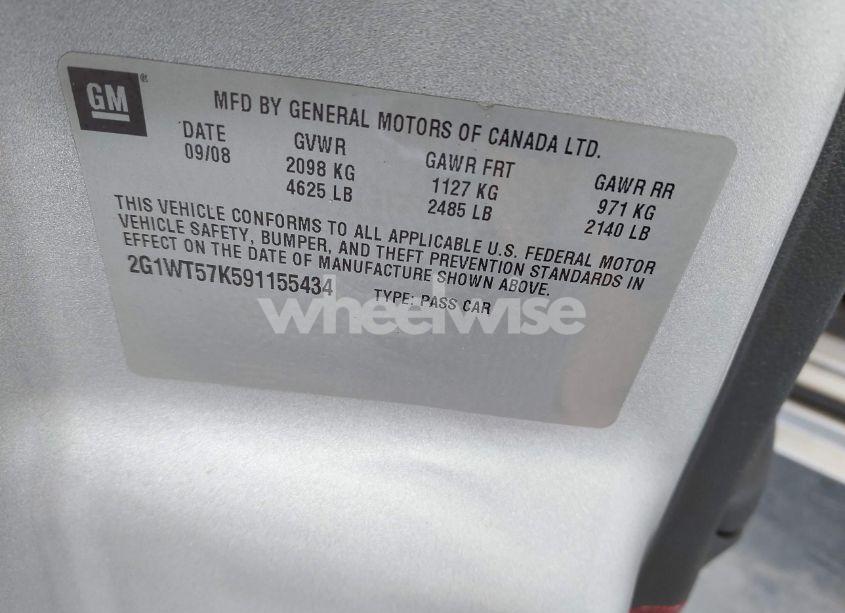 Photo 9 of 2009 Chevrolet Impala LT (VIN 2G1WT57K591155434)