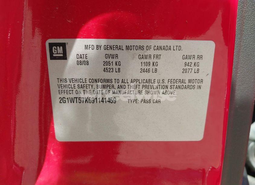 Photo 9 of 2009 Chevrolet Impala LT (VIN 2G1WT57K691141459)