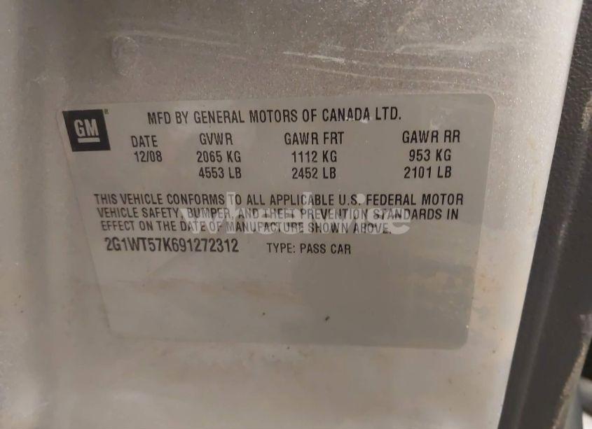 Photo 9 of 2009 Chevrolet Impala LT (VIN 2G1WT57K691272312)