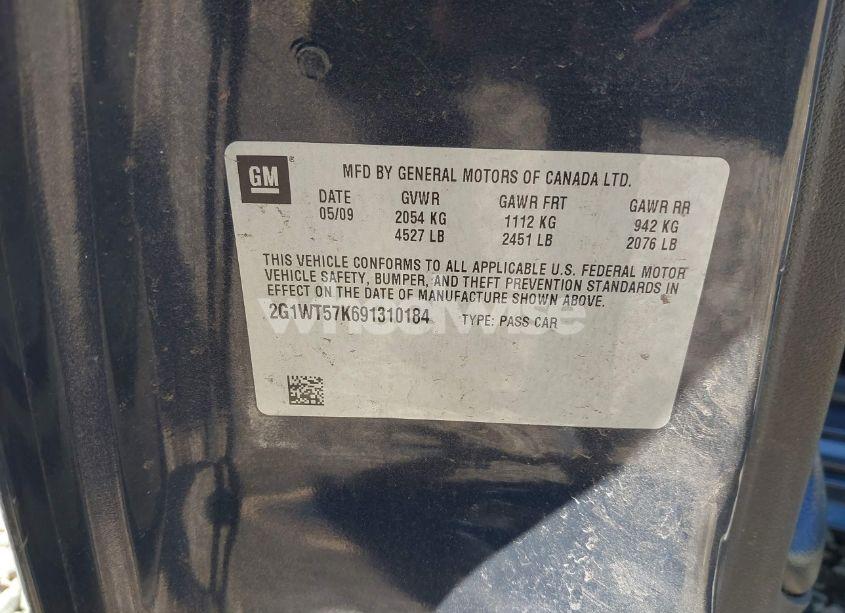 Photo 9 of 2009 Chevrolet Impala LT (VIN 2G1WT57K691310184)