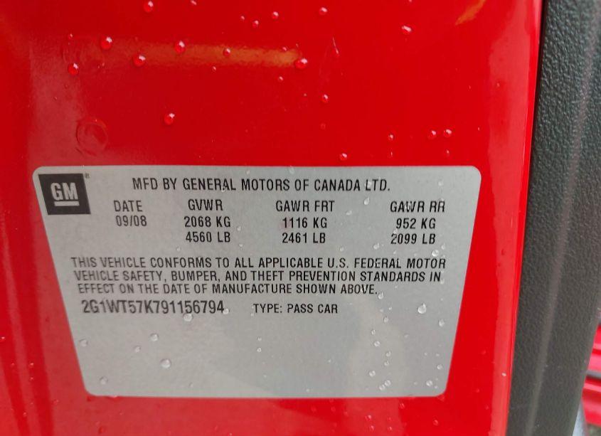 Photo 9 of 2009 Chevrolet Impala LT (VIN 2G1WT57K791156794)