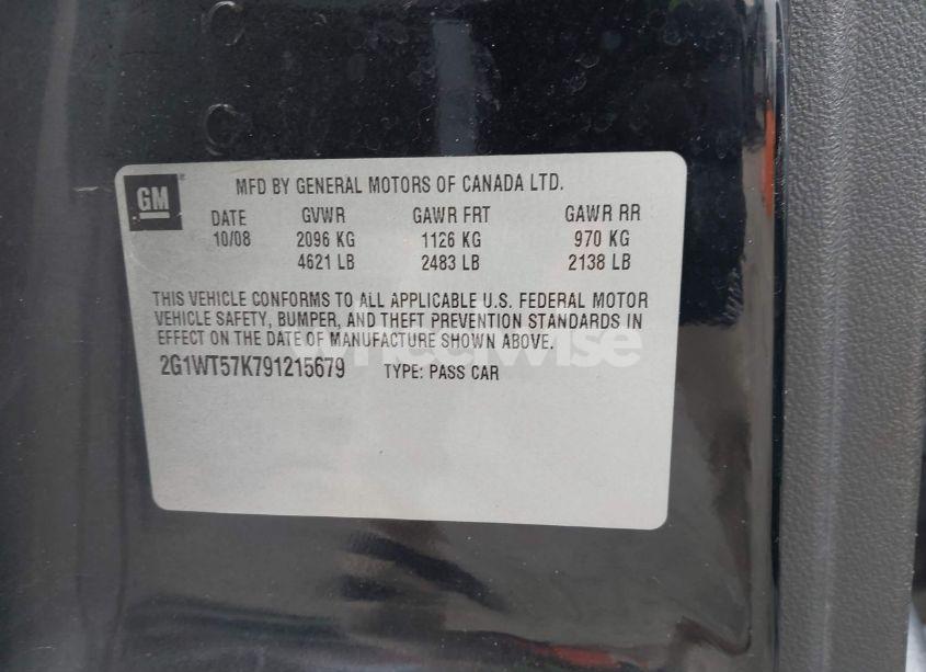 Photo 9 of 2009 Chevrolet Impala LT (VIN 2G1WT57K791215679)