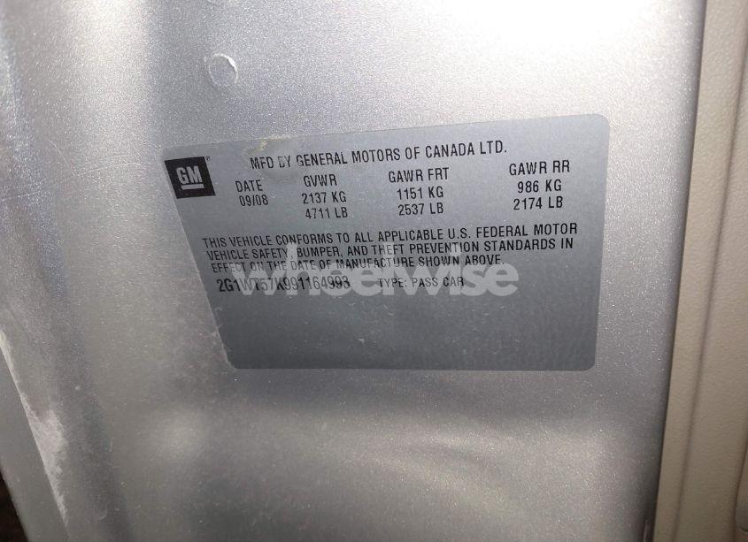 Photo 9 of 2009 Chevrolet Impala LT (VIN 2G1WT57K991164993)