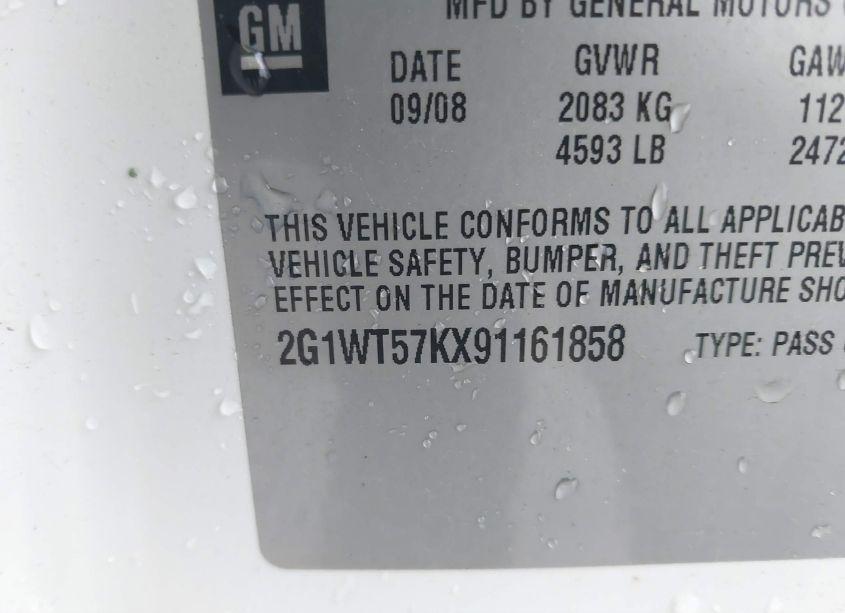 Photo 9 of 2009 Chevrolet Impala LT (VIN 2G1WT57KX91161858)