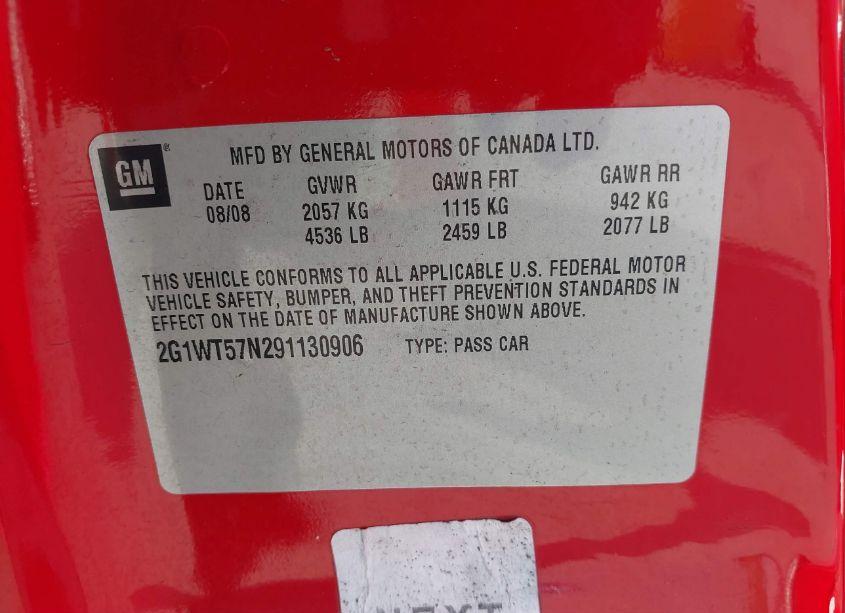 Photo 9 of 2009 Chevrolet Impala LT (VIN 2G1WT57N291130906)