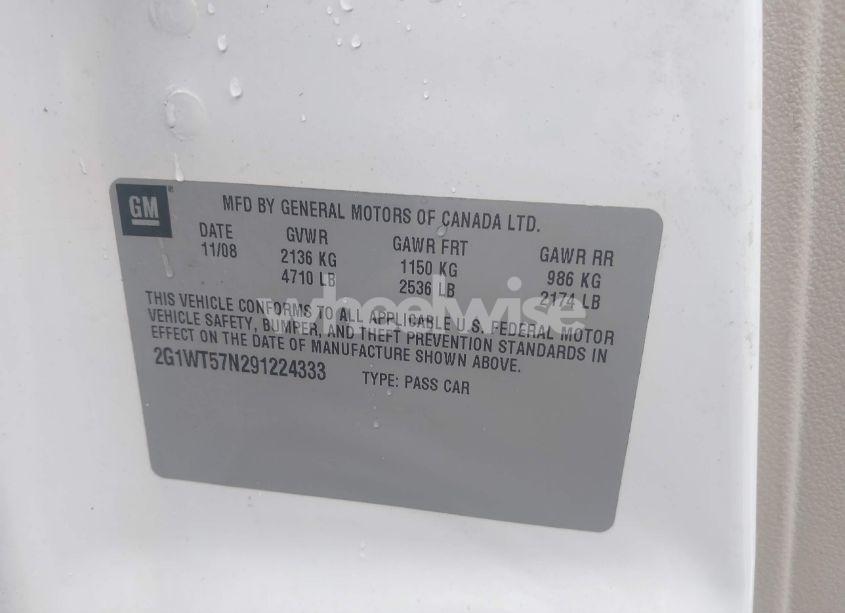 Photo 9 of 2009 Chevrolet Impala LT (VIN 2G1WT57N291224333)