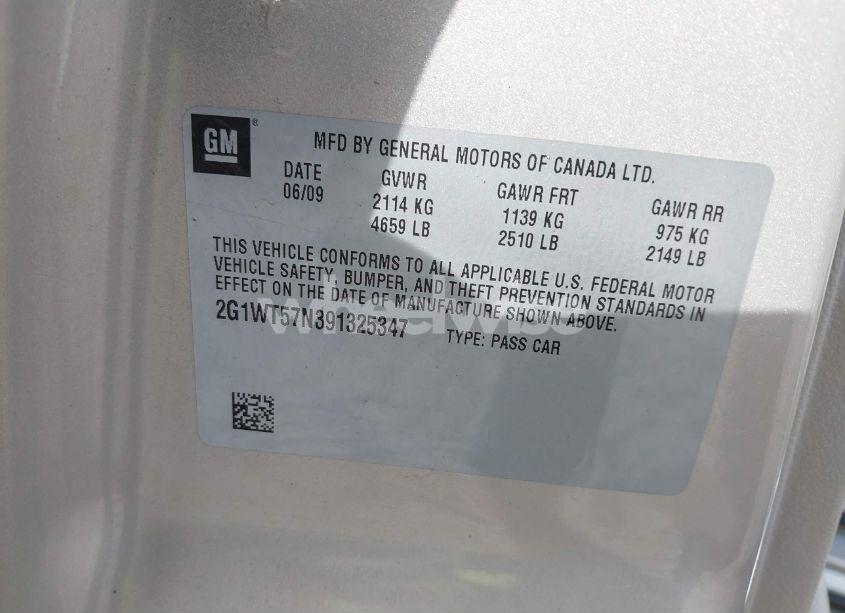 Photo 9 of 2009 Chevrolet Impala LT (VIN 2G1WT57N391325347)