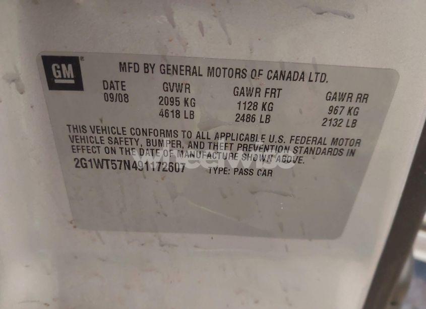 Photo 9 of 2009 Chevrolet Impala LT (VIN 2G1WT57N491172607)