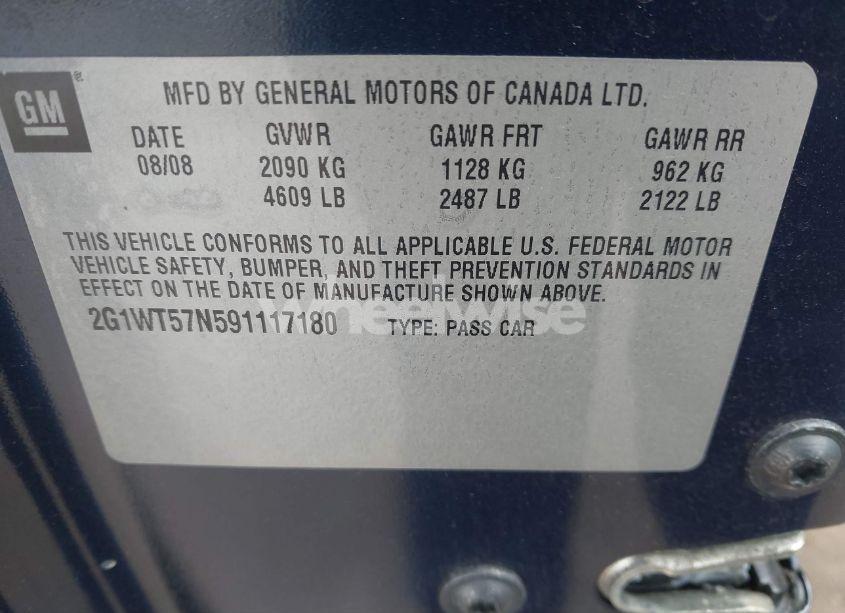 Photo 9 of 2009 Chevrolet Impala LT (VIN 2G1WT57N591117180)