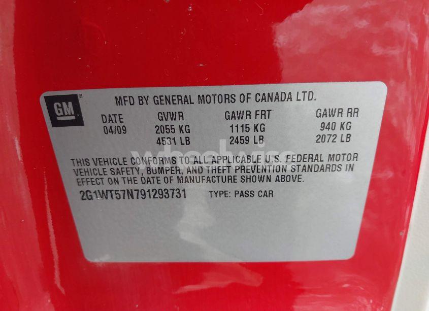 Photo 9 of 2009 Chevrolet Impala LT (VIN 2G1WT57N791293731)