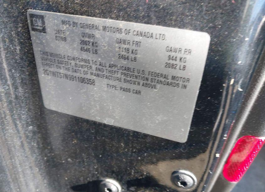 Photo 9 of 2009 Chevrolet Impala LT (VIN 2G1WT57N991106358)