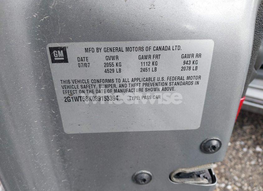 Photo 9 of 2008 Chevrolet Impala LT (VIN 2G1WT58K089153394)