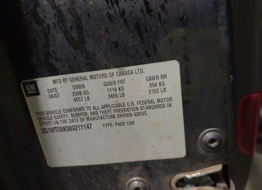 Photo 9 of 2008 Chevrolet Impala LT (VIN 2G1WT58K089211147)