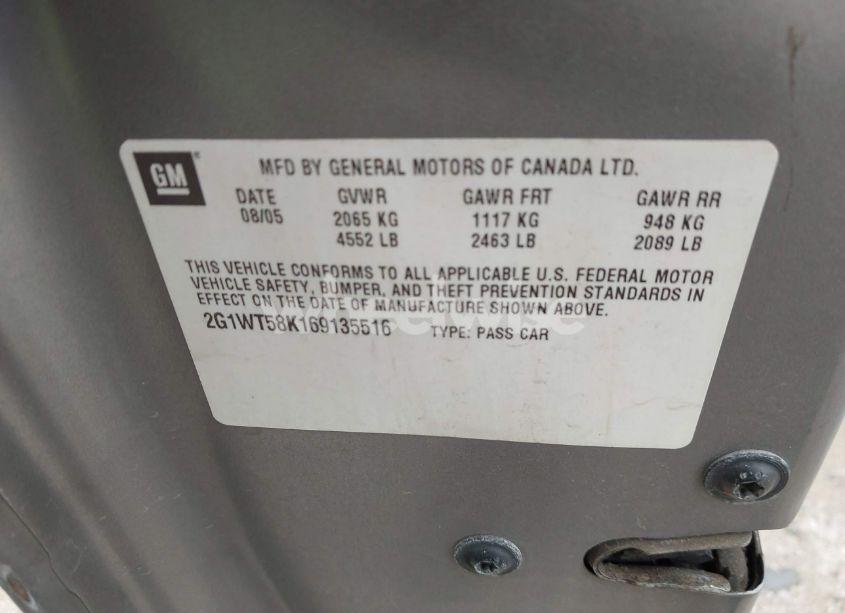 Photo 9 of 2006 Chevrolet Impala LT (VIN 2G1WT58K169135516)