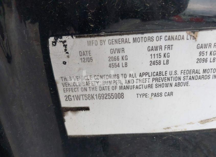 Photo 9 of 2006 Chevrolet Impala LT (VIN 2G1WT58K169255008)