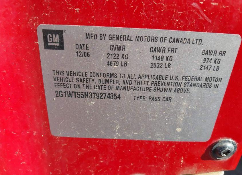 Photo 9 of 2007 Chevrolet Impala LT (VIN 2G1WT58K179252630)