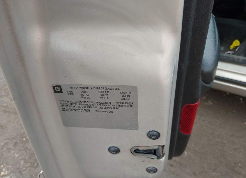 Photo 9 of 2008 Chevrolet Impala LT (VIN 2G1WT58K181314690)