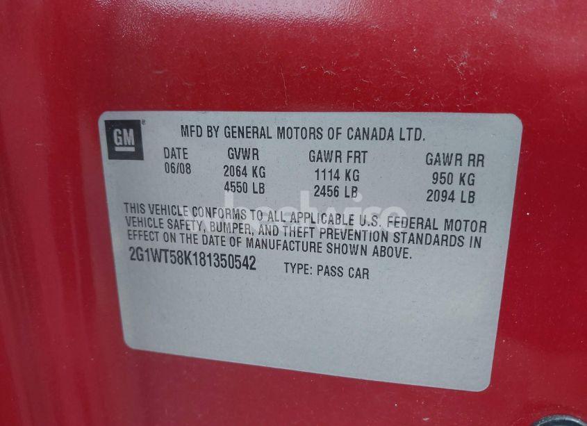 Photo 9 of 2008 Chevrolet Impala LT (VIN 2G1WT58K181350542)